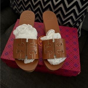 Tory Burch Brown Slide Sandals